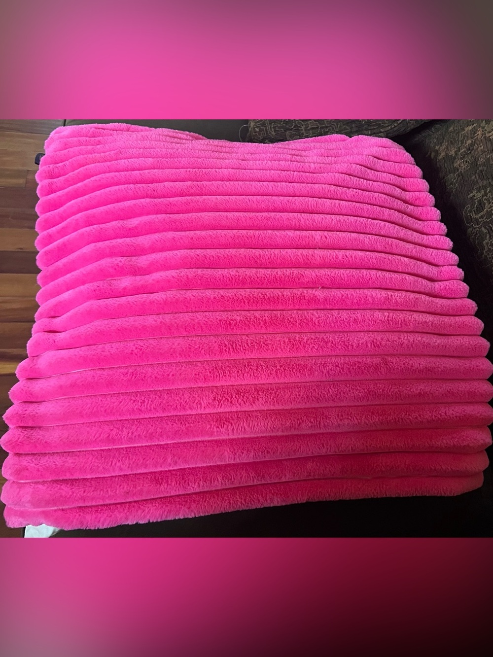 RACHEL Rachel Roy Bright Hot Pink Ribbed Throw Pillow Cover